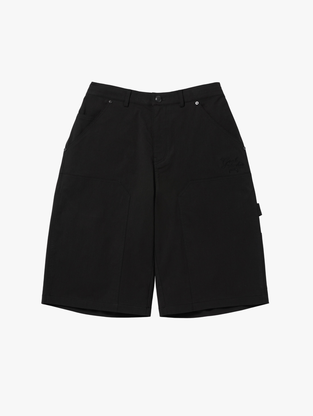 SCRIPT CHINO LONG SHORTS-BLACK - 상품 이미지