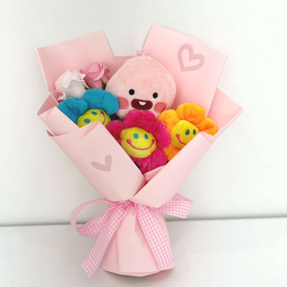 학사모 어피치 인형꽃다발 졸업 생일 꽃다발 선물 - 상품 이미지