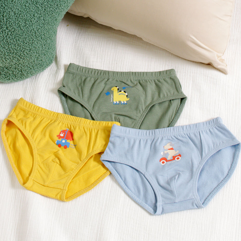 [슈퍼적립] 베이비앙 국내산 무형광 40수 면 아기 삼각 여아 남아 유아팬티&드로즈 3종세트