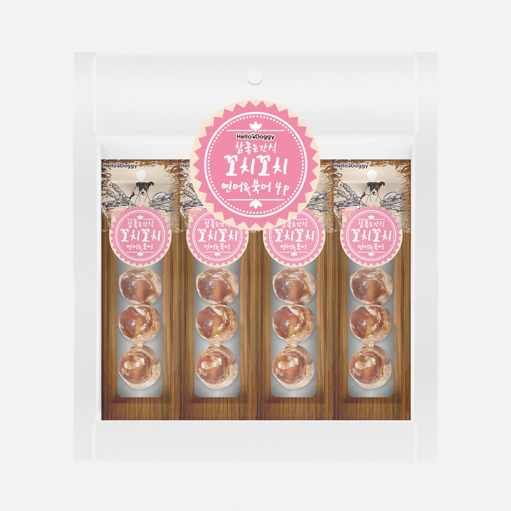 헬로도기 꼬치꼬치 강아지보양식 강아지황태 다이어트 간식 연어+북어, 100g, 1개 - 상품 이미지