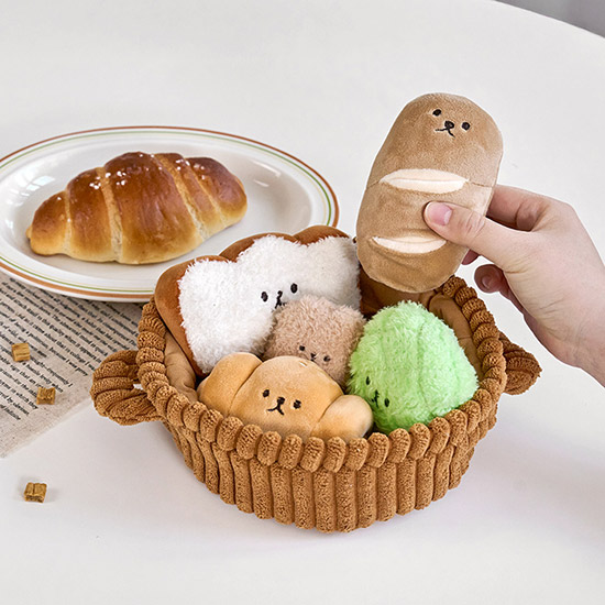 울리 펫 베이커리 강아지 장난감 세트 삑삑이 바스락 노즈워크 인형 이미지 4