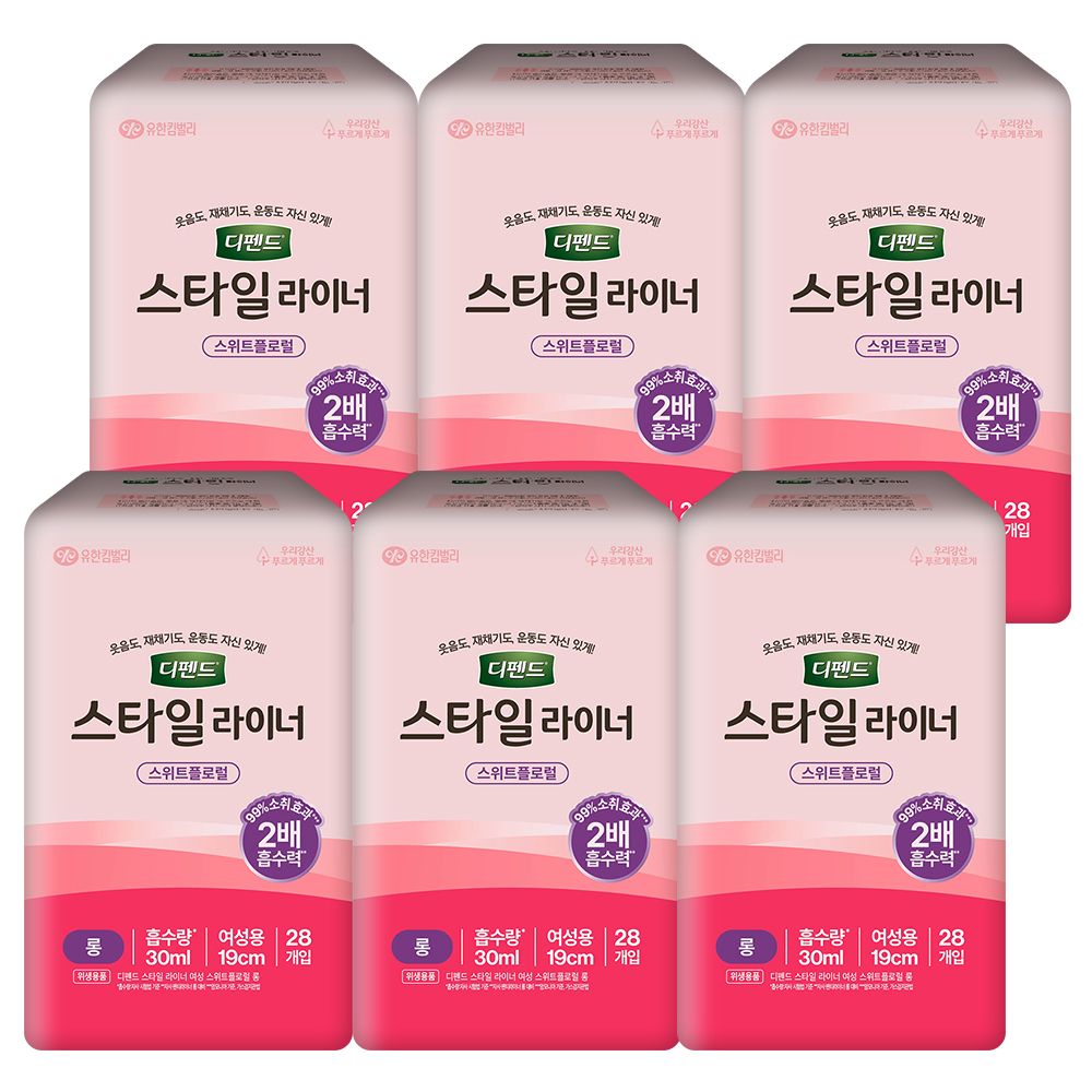 디펜드 스타일 라이너 스윗플로럴 롱 28PX6팩