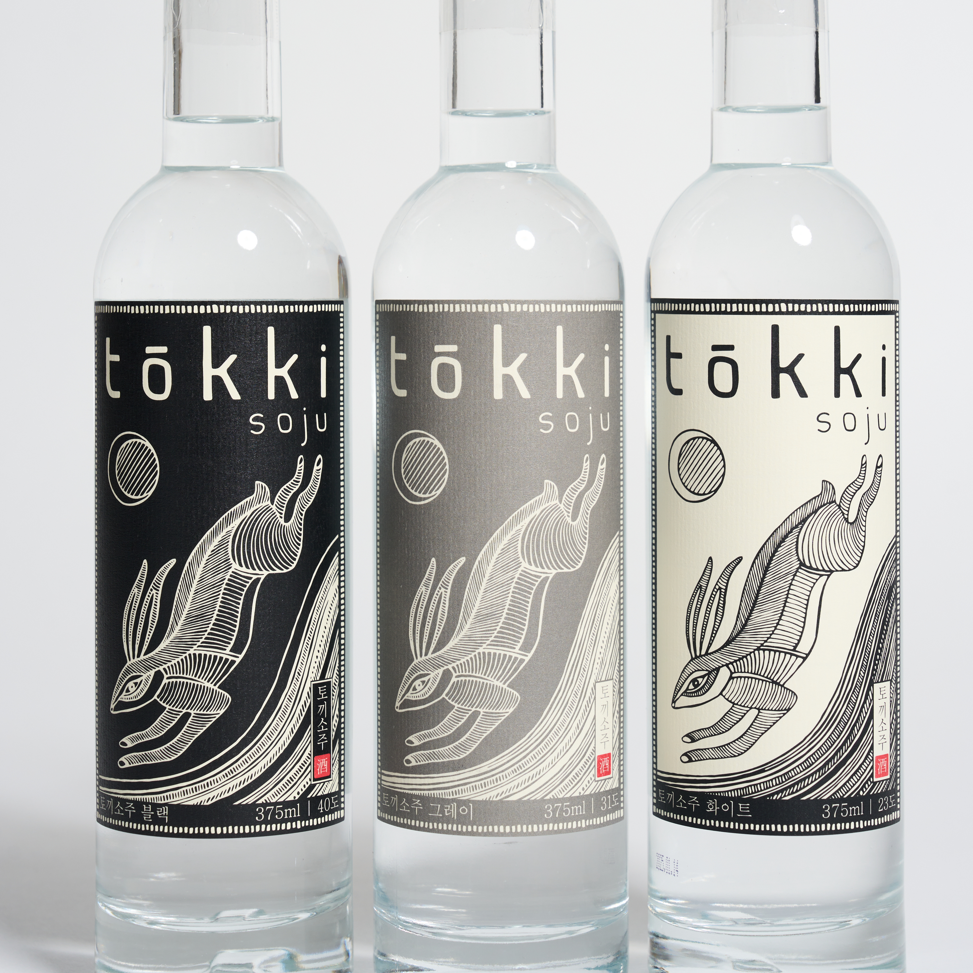 토끼소주 선물세트 375ml 블랙 40도 그레이 31도 화이트 23도 3종세트 - 상세 이미지 2