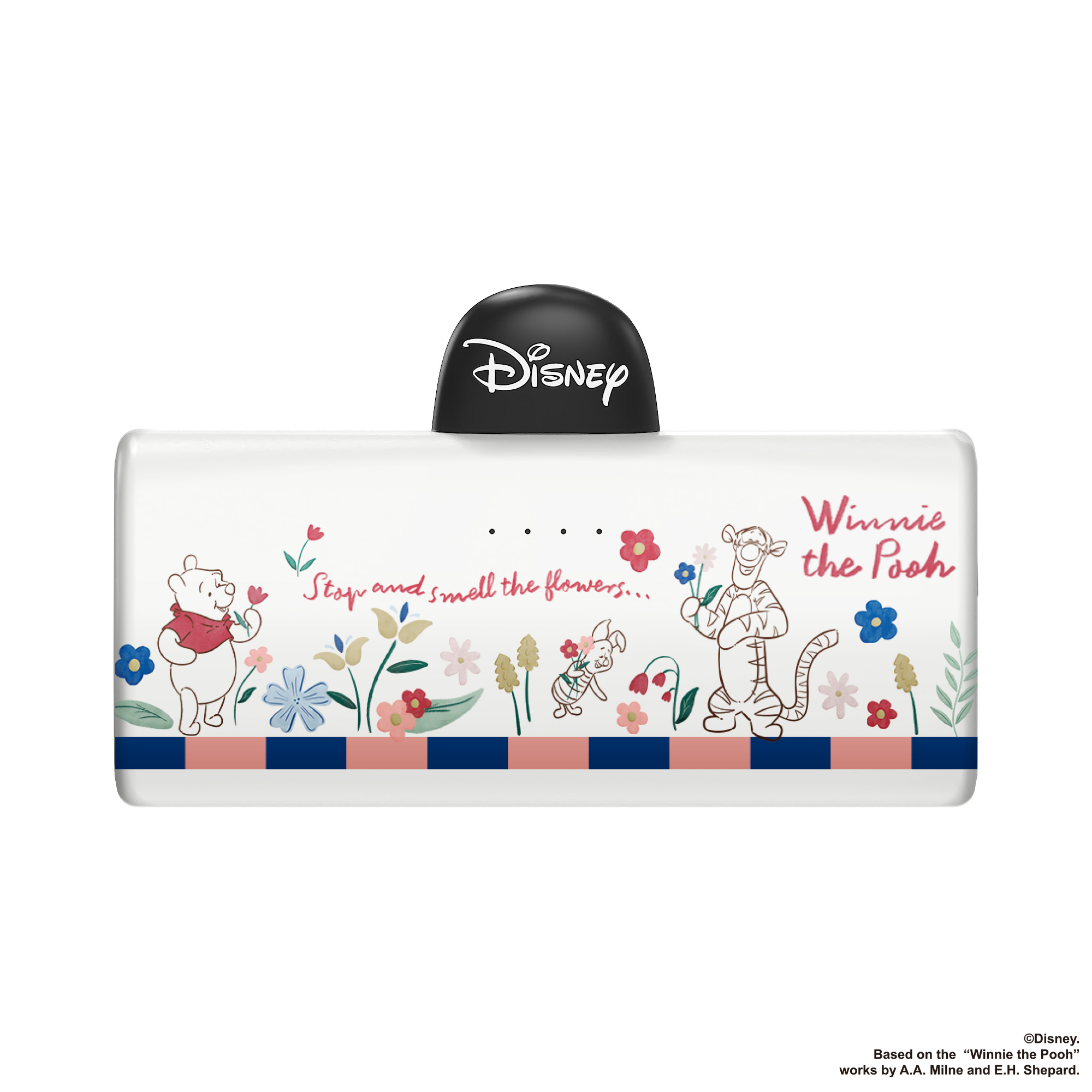 도킹 보조배터리 일체형 5000mAh C타입 8핀 5000mAh 디즈니 푸우 레드 블라썸 - 상세 이미지 3