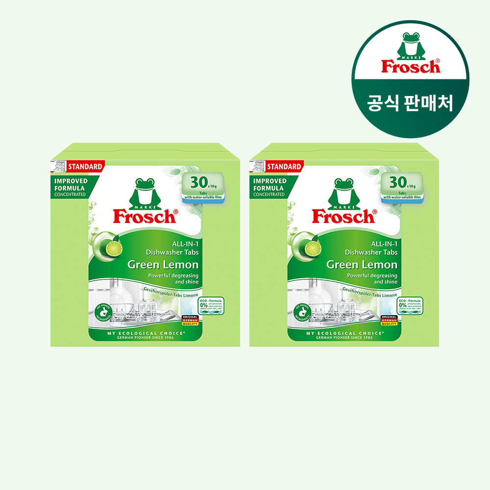 프로쉬 친환경 식기세척기세제 그린레몬 18g 30개입, 2개 - 상세 이미지 2