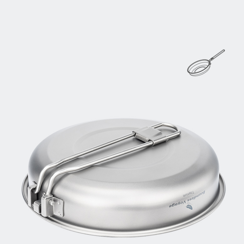 대륙의 테팔팬 티타늄 후라이팬 캠핑 백패킹 프라이팬 무쇠팬 효과 22cm