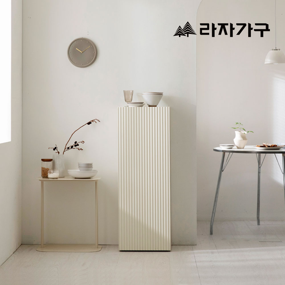 라자가구 글로우 E0 템바보드 거실 수납장 주방 선반장 400 긴문형, 3단, 샌드베이지 - 메인 이미지
