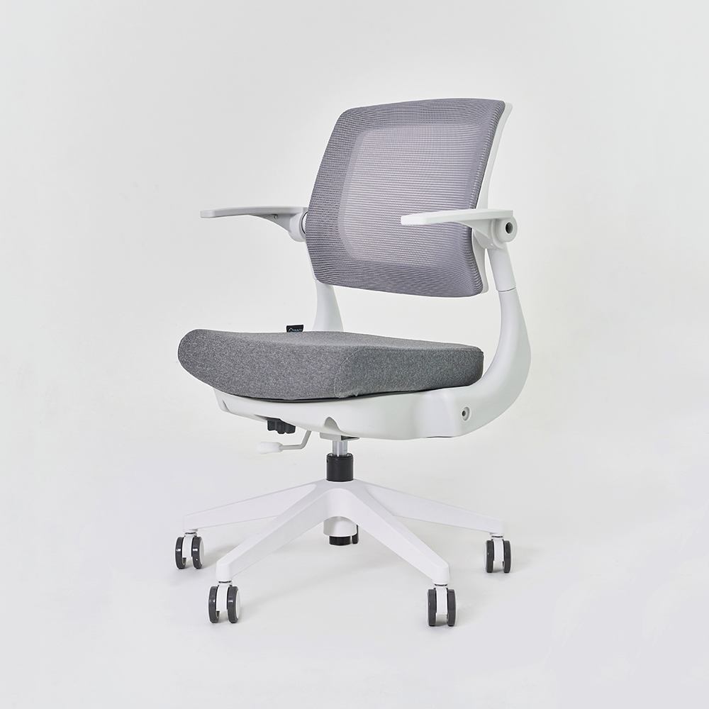 피치트렌디 헤이체어 어린이의자 키즈 아동 초등학생 책상 의자 팔걸이 수납 화이트-그레이(회전 중심봉)