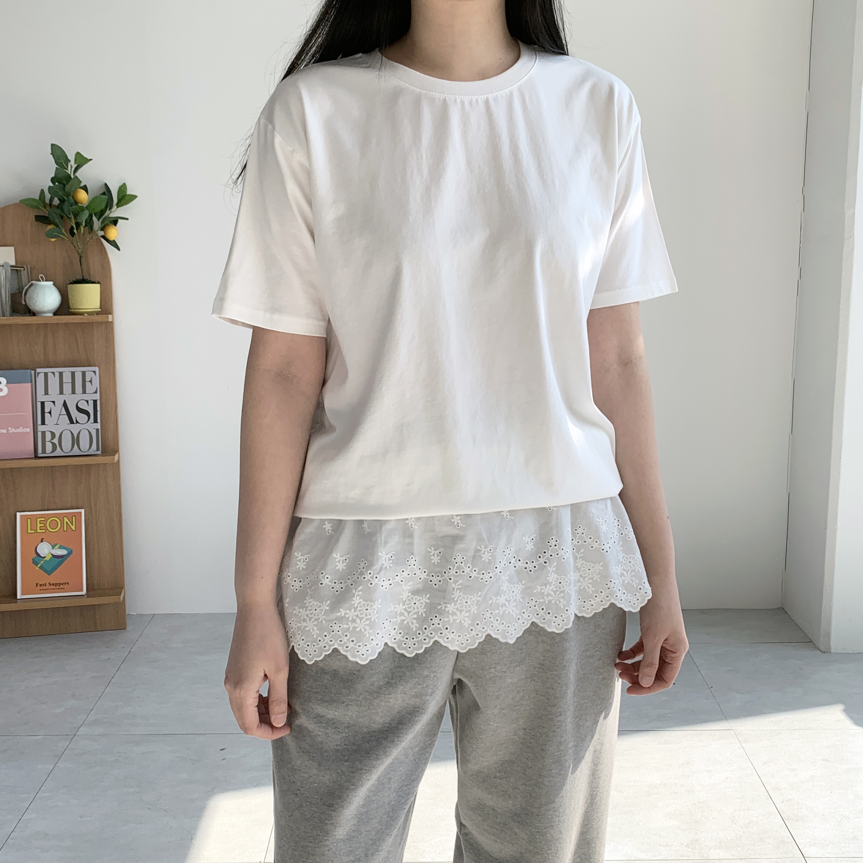 레이스레이어드스커트 펀칭 레이어드랩스커트 바지위에치마 - 메인 이미지