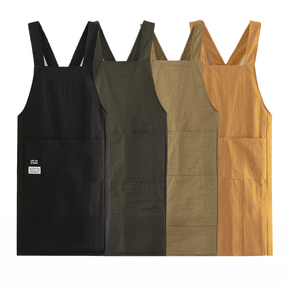 레바나 바스락 무지 원피스형 앞치마 주방 카페 방수 앞치마