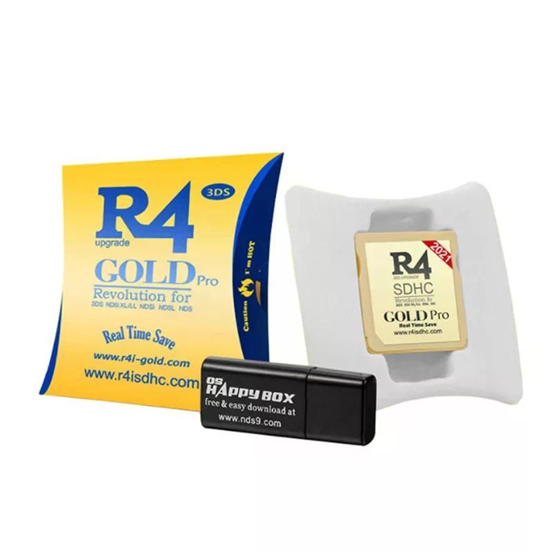 R4 칩 골드 프로 SDHC DS/3DS/2DS/ Revolution 카트리지 USB 어댑터 포함 Gold - 상세 이미지 2