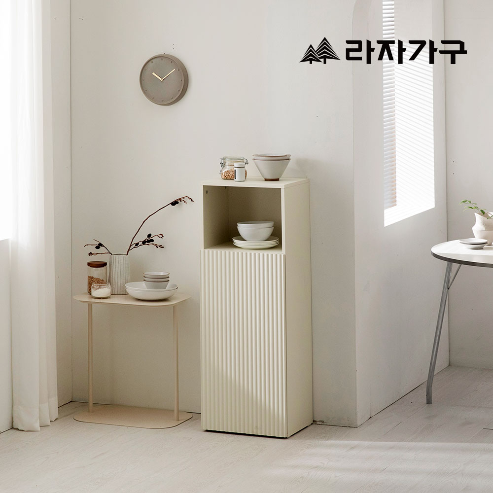 라자가구 글로우 E0 템바보드 거실 수납장 주방 선반장 400 선반형, 3단, 샌드베이지 - 메인 이미지