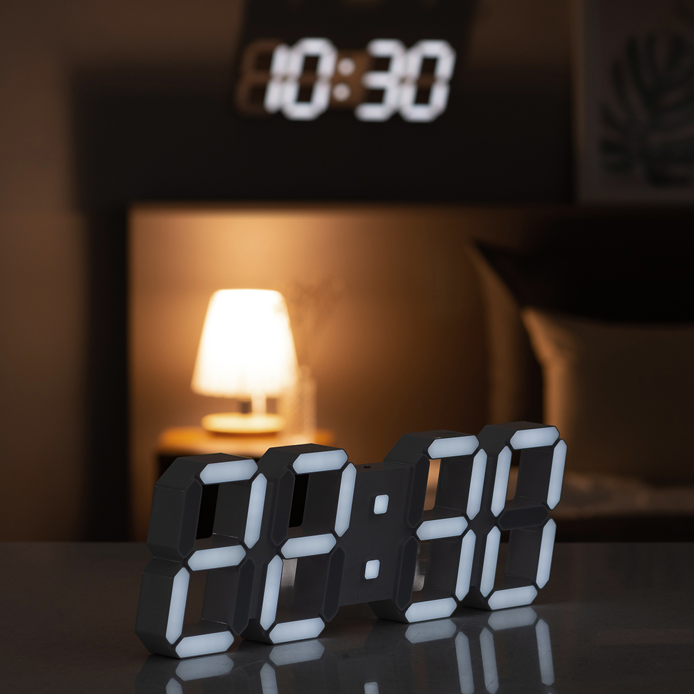 플라이토 유무선 겸용 C타입 3D 숫자 LED 벽걸이 시계 38cm 이미지 7