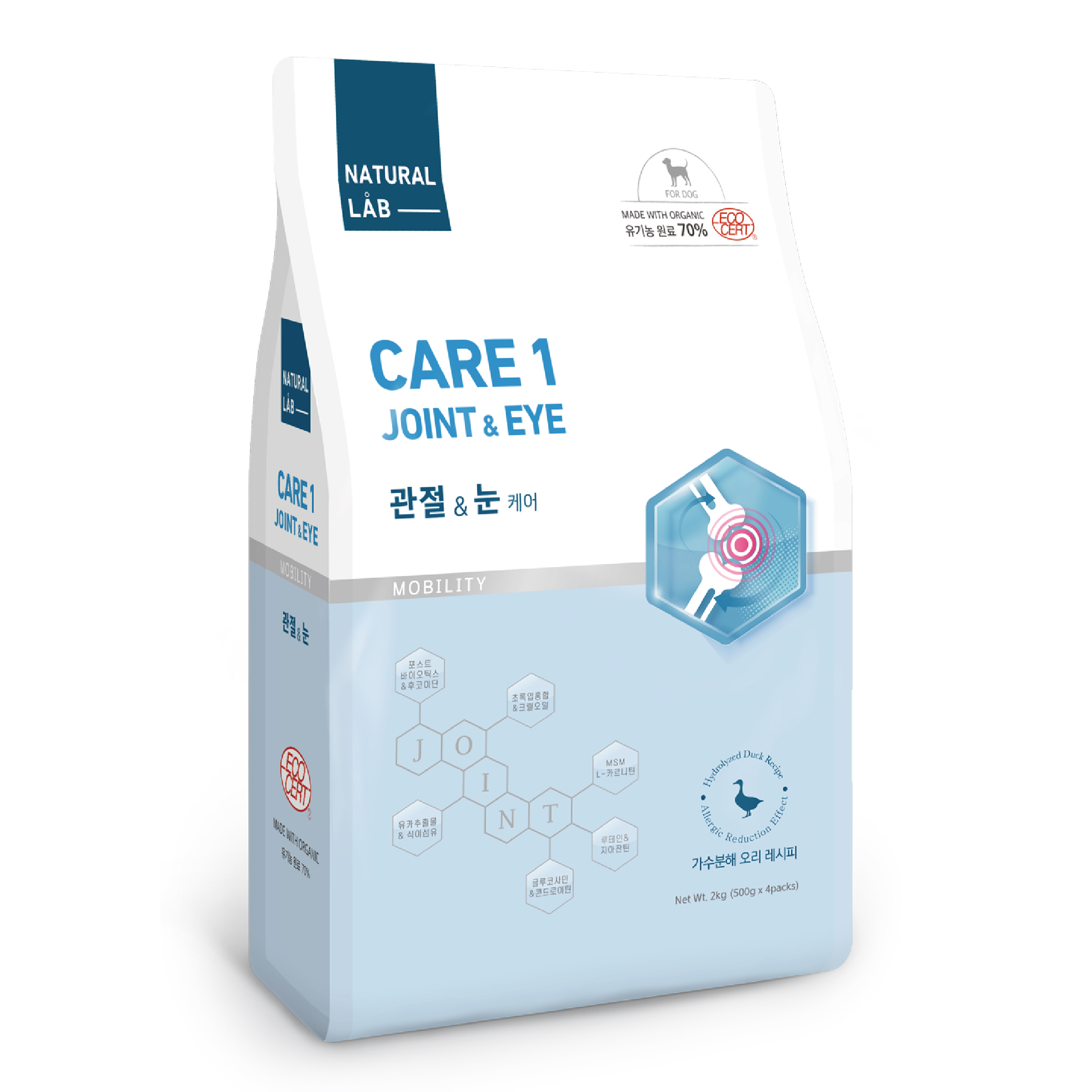 네츄럴랩 유기농 가수분해 기능성 사료+프리미엄 터키츄 하드링 S 3개 케어3 피부+알러지건강, 6kg, 1개