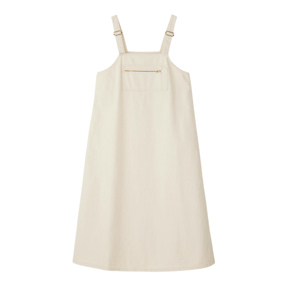 단톤 원피스 COTTON DRILL OVERALLS SKIRT 25SS DNB251L202-0001 여성 캐쥬얼 멜빵 치마 - 상품 이미지