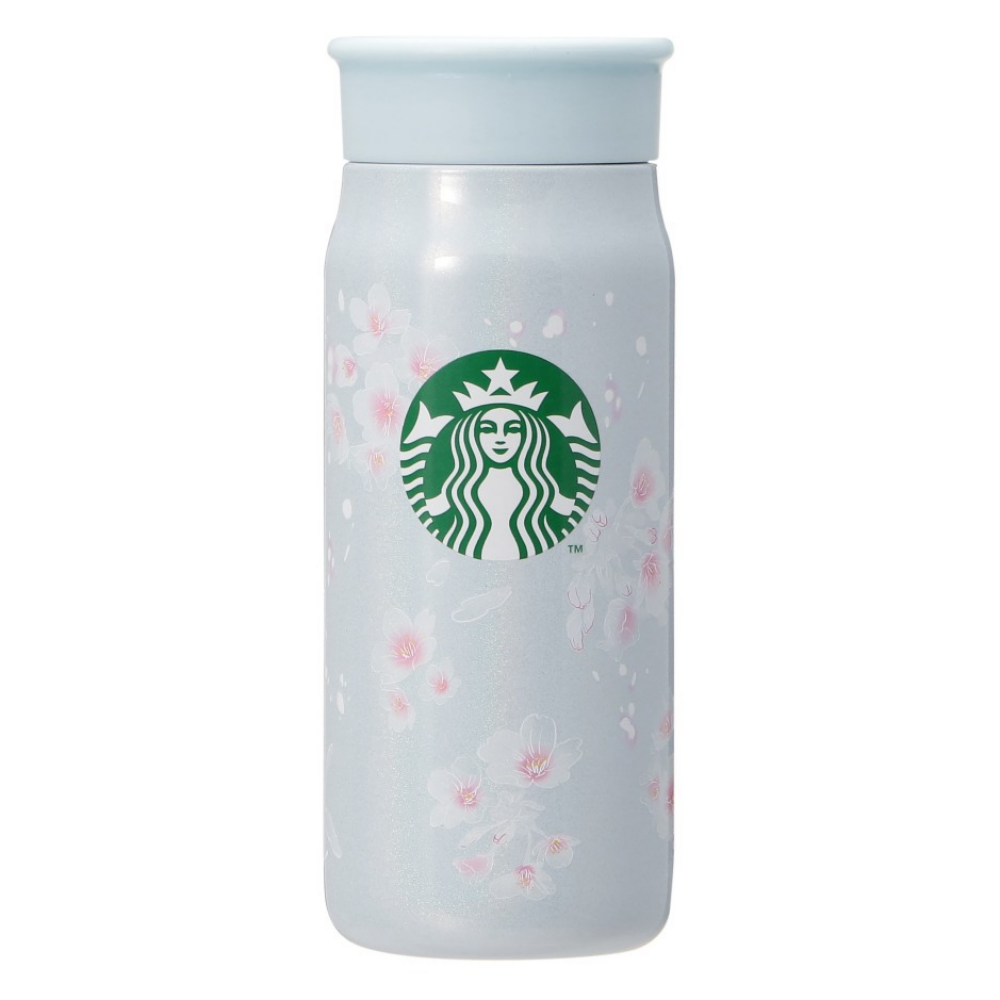 일본 스타벅스 2025 벚꽃 한정 스테인레스 스틸 병 페일 블루 355ml - 상품 이미지