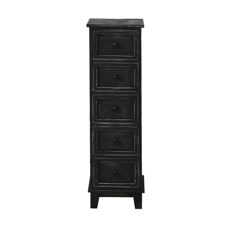 원목 서랍장 모던 티비장 거실장 엔틱 수납장 거실 5단 옐로우 30x30x97cm - 상품 이미지