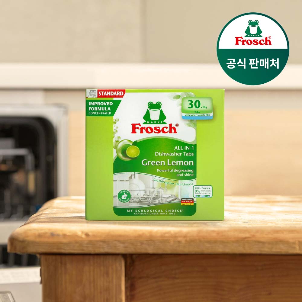 프로쉬 친환경 식기세척기세제 그린레몬 18g 30개입, 1개