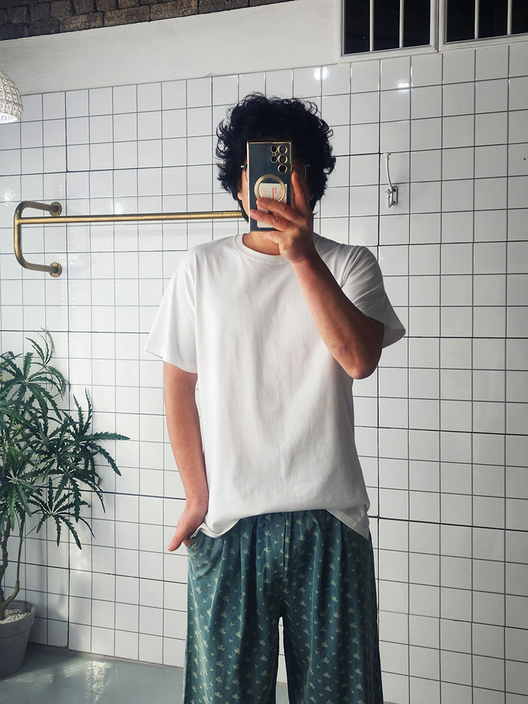 (무배) 라운드 반소매 면 이너 티셔츠 - 상품 이미지