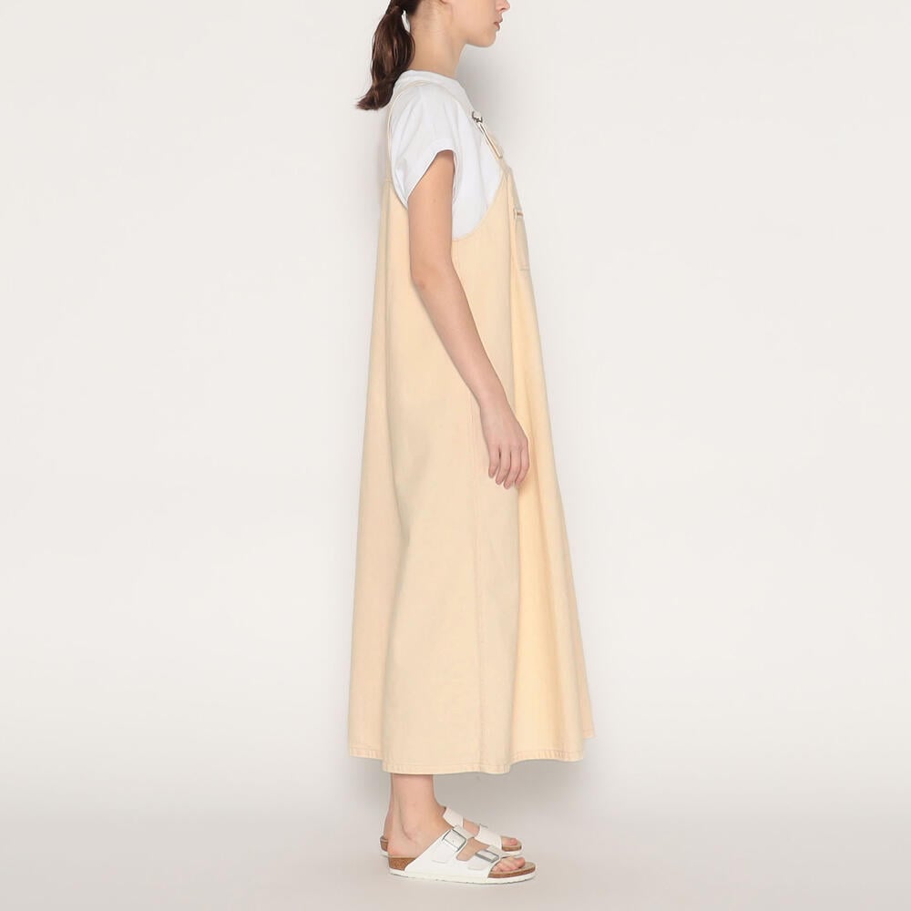 단톤 원피스 COTTON DRILL OVERALLS SKIRT 25SS DNB251L202-0001 여성 캐쥬얼 멜빵 치마 - 상세 이미지 4