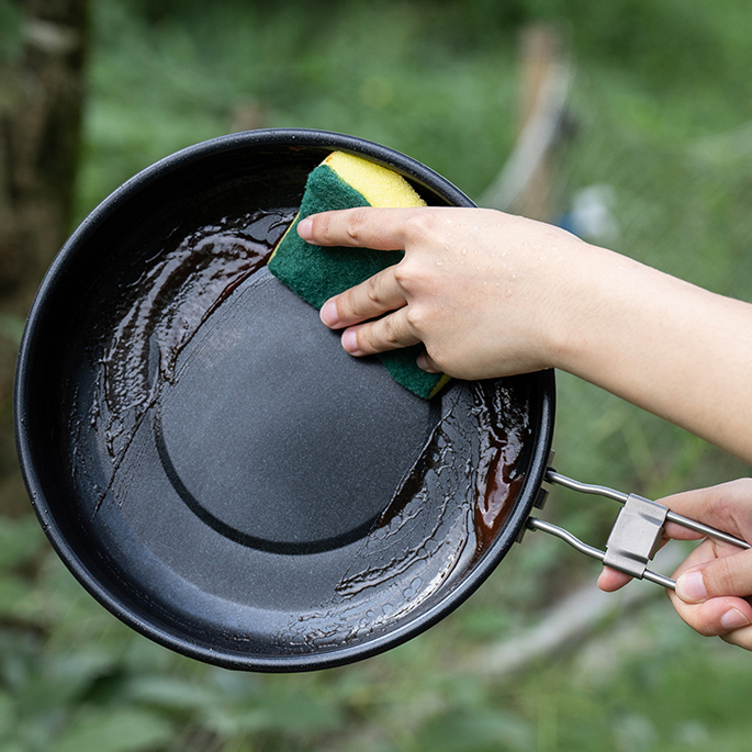 대륙의 테팔팬 티타늄 후라이팬 캠핑 백패킹 프라이팬 무쇠팬 효과 22cm