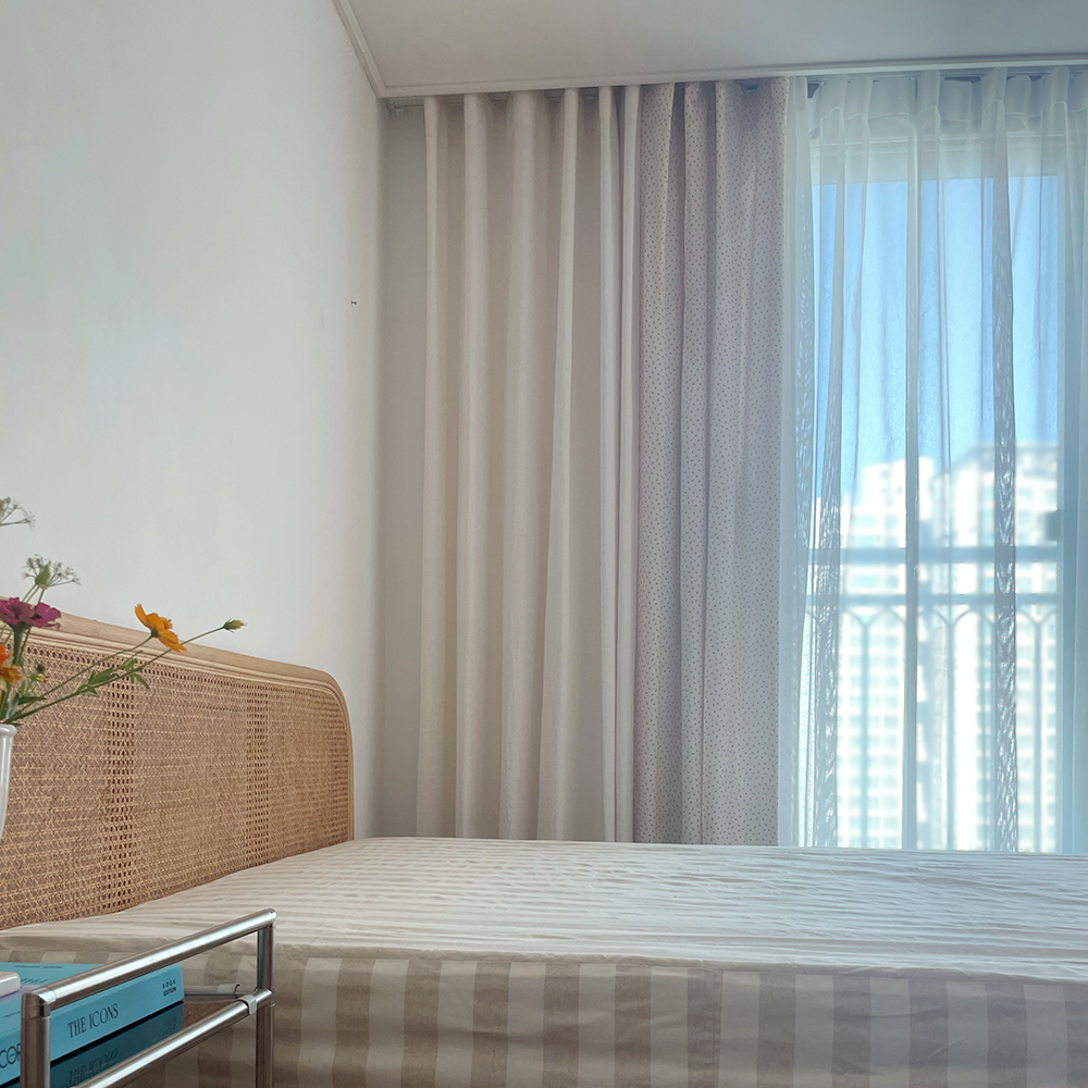 바이아미 심플 메쉬 여름 맞춤 제작 망사 속 커튼
