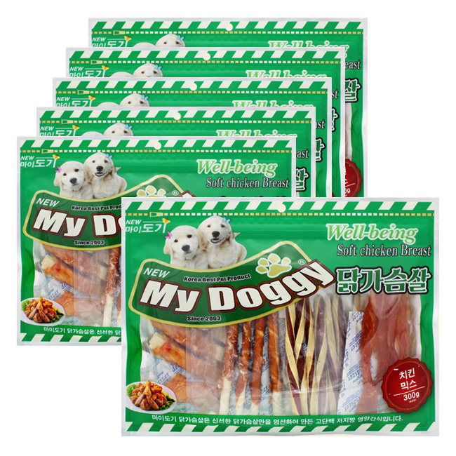 NEW 마이도기 강아지대용량간식 사사미 육포 건조간식 치킨샌드위치, 300g, 6개 이미지 3