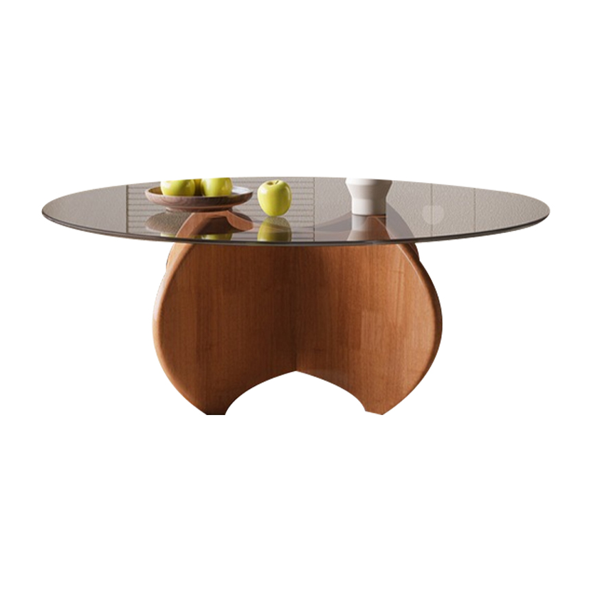 퓨처라 글래스 원목 거실 커피 티 테이블