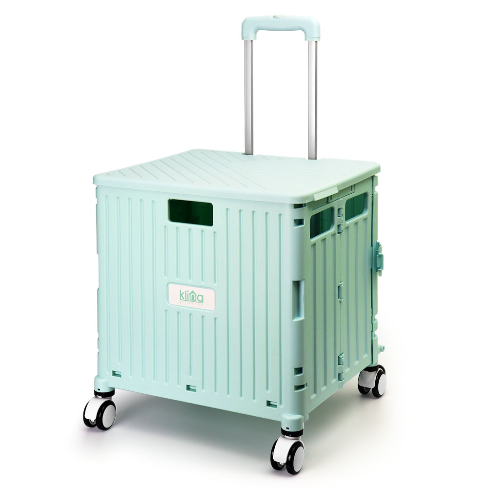 클리나 접이식 쇼핑카트 장바구니 핸드 캐리어 대형, 민트
