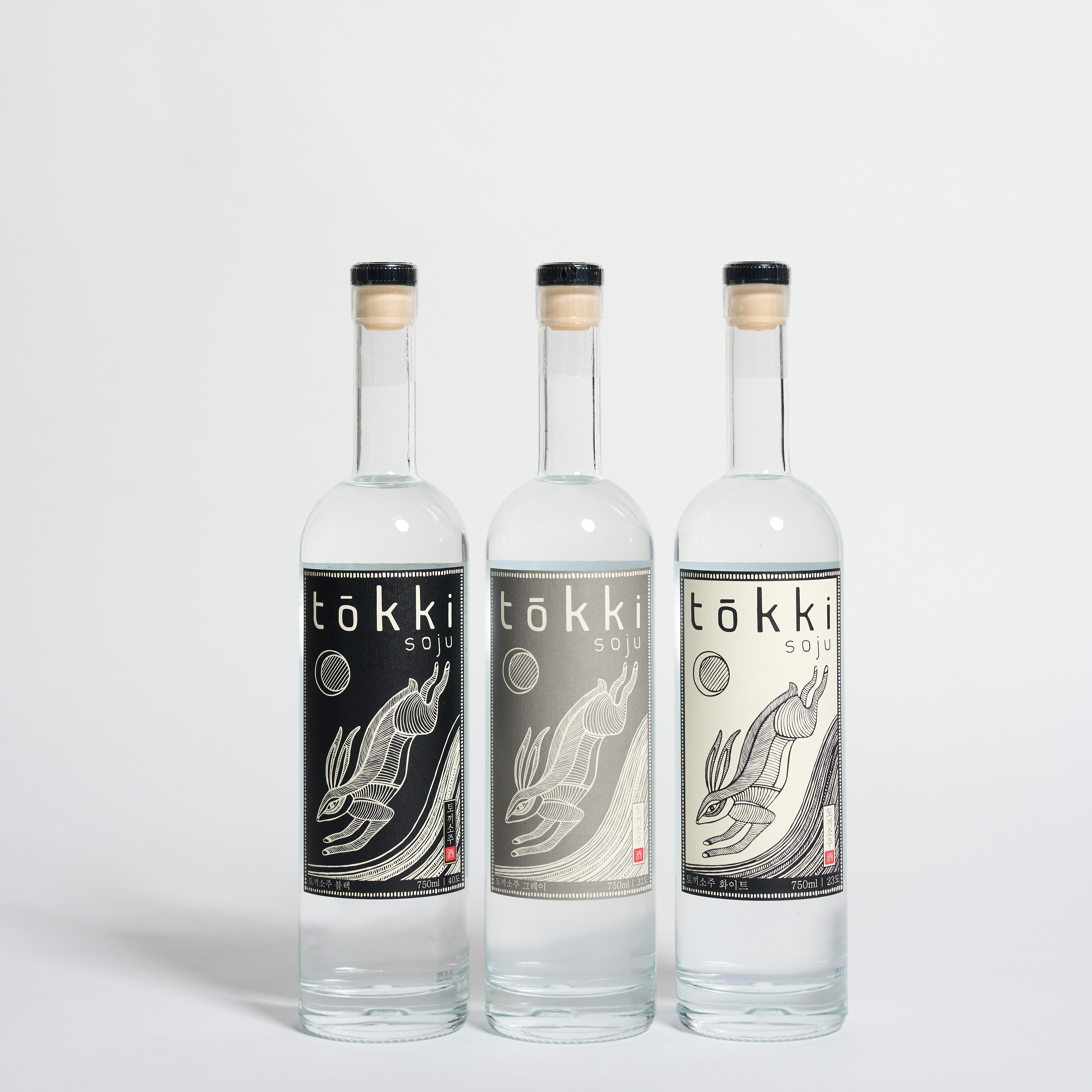 토끼소주 선물세트 750ml 블랙 40도 그레이 31도 화이트 23도 3종세트 - 상세 이미지 3