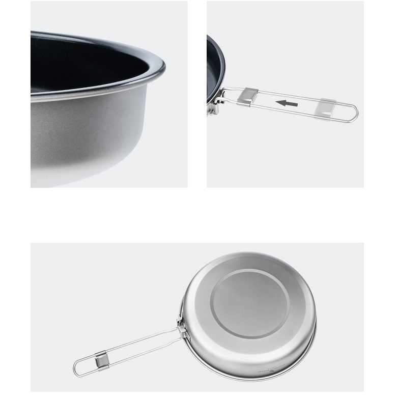 대륙의 테팔팬 티타늄 후라이팬 캠핑 백패킹 프라이팬 무쇠팬 효과 22cm