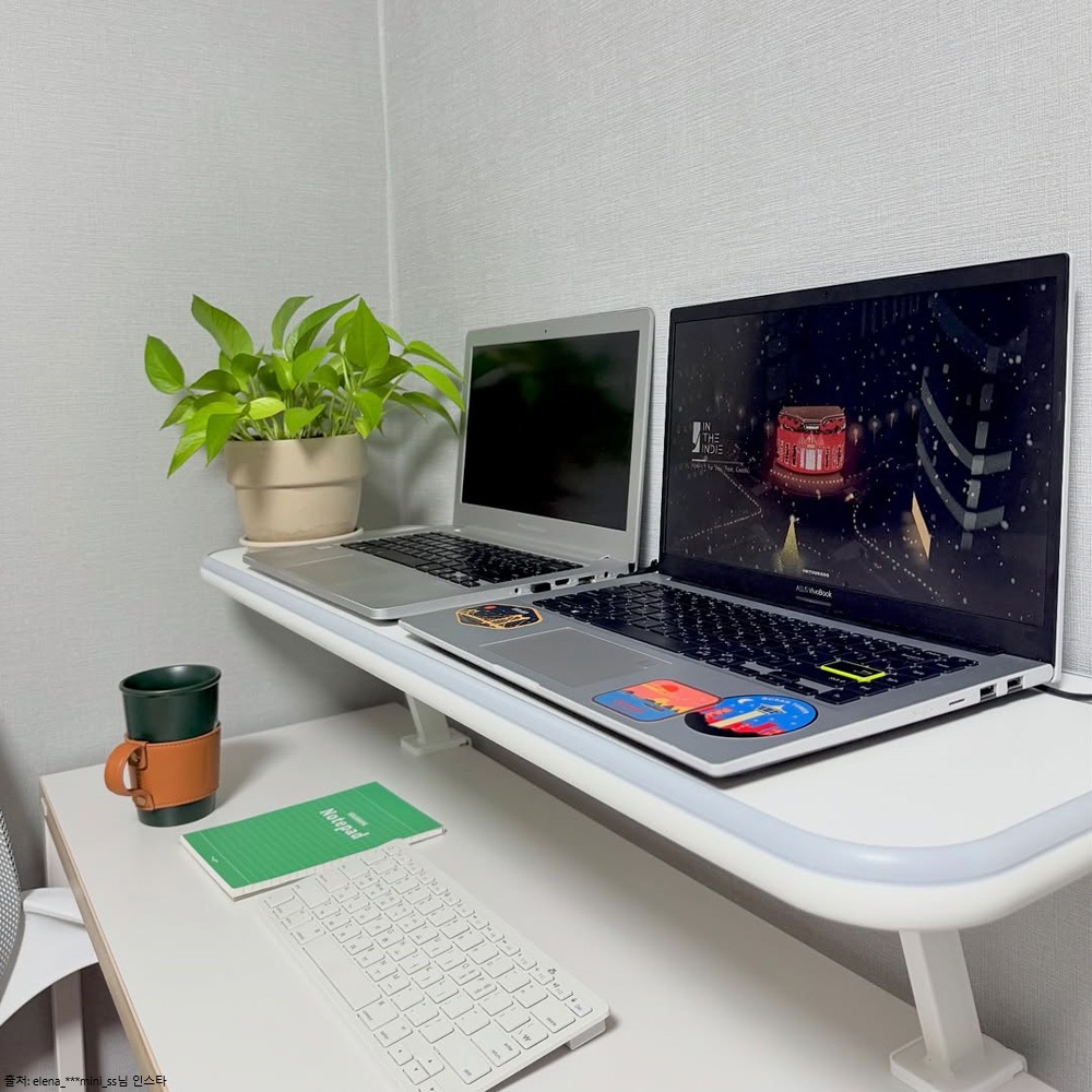 마운트뷰 집게형 노트북 거치대 듀얼 모니터 책상 받침대 게이밍 맥북 맥미니 스탠드 거치대