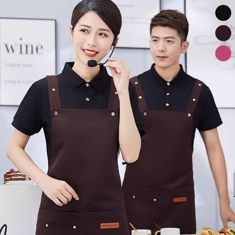 카페앞치마 미용앞치마 데님앞치마 카페유니폼 요양보호사앞치마 원피스형 앞치마 - 상세 이미지 3