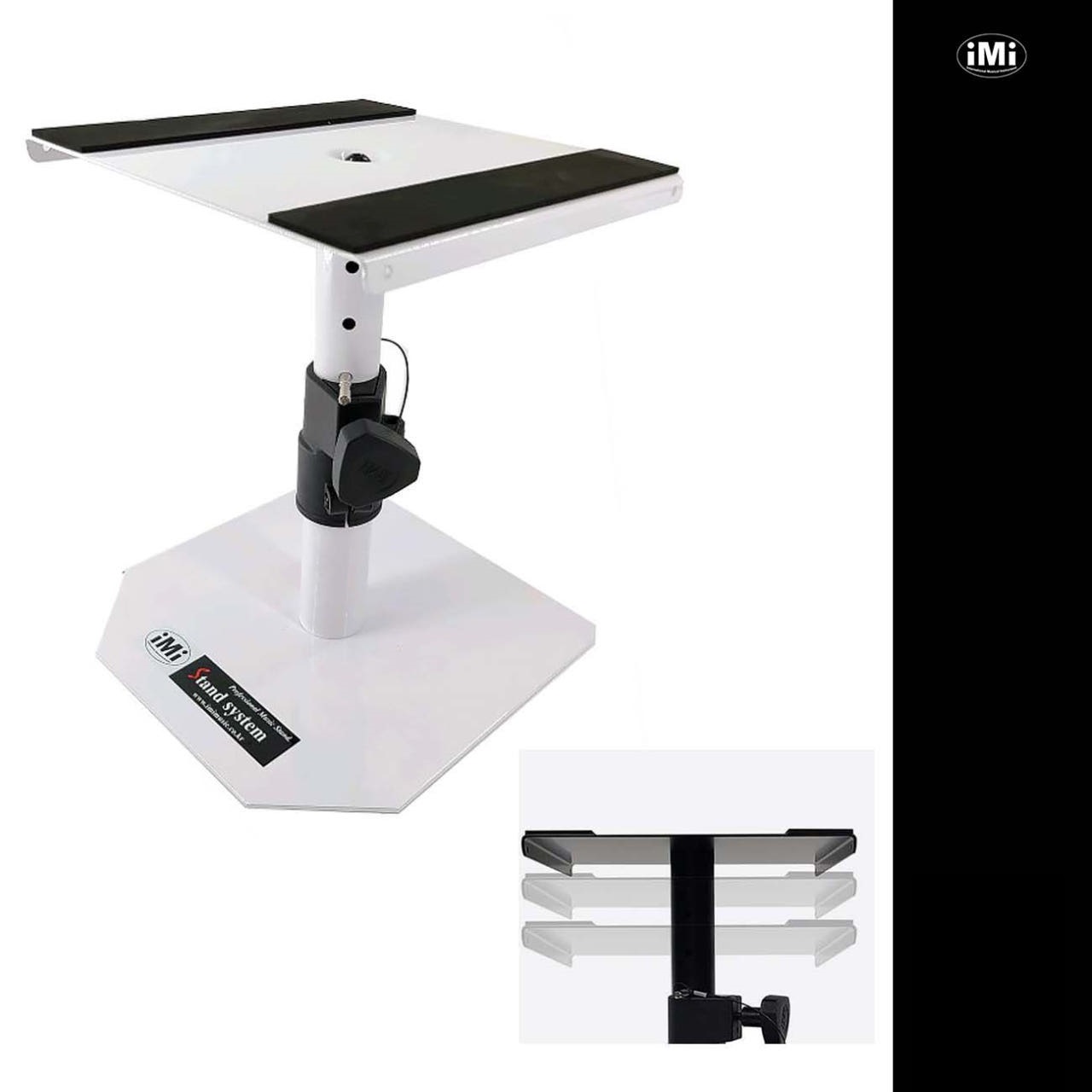 IMI MSSC103W 탁상용 스피커 스탠드 책상용 거치대 데스크탑 받침대 화이트 - 메인 이미지