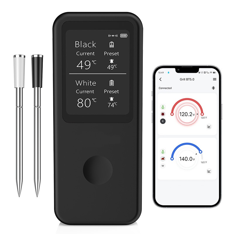 스마트 2 프로브 블루투스 그릴 온도계 HD 화면 방수 주방 오븐 식품 온도 - 상품 이미지