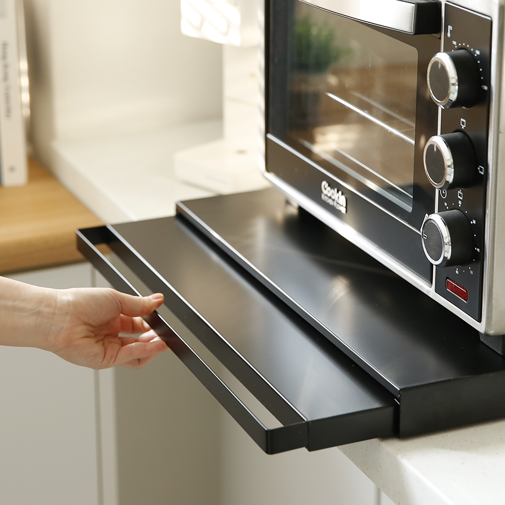 철제 슬라이딩 전자레인지 주방 선반 언더 전자렌지 밥솥 정리대