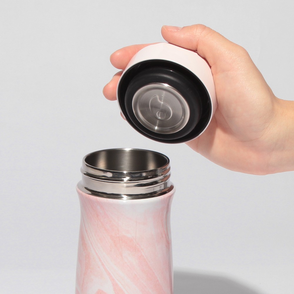 일본 스타벅스 2025 벚꽃 한정 스테인레스 스틸 병 S'well 대리석 473ml - 상세 이미지 3