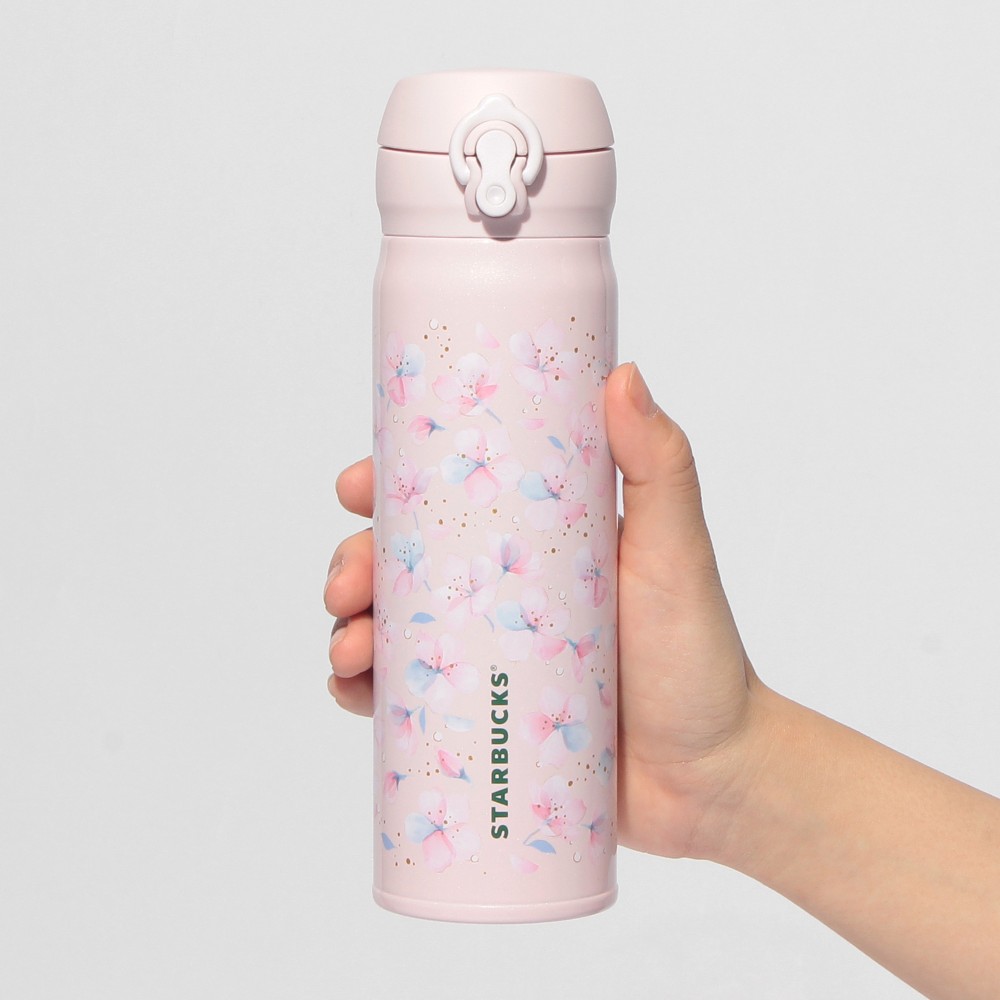 일본 스타벅스 2025 벚꽃 한정 핸디 스테인레스 스틸 병 페일 핑크 500ml - 상세 이미지 3