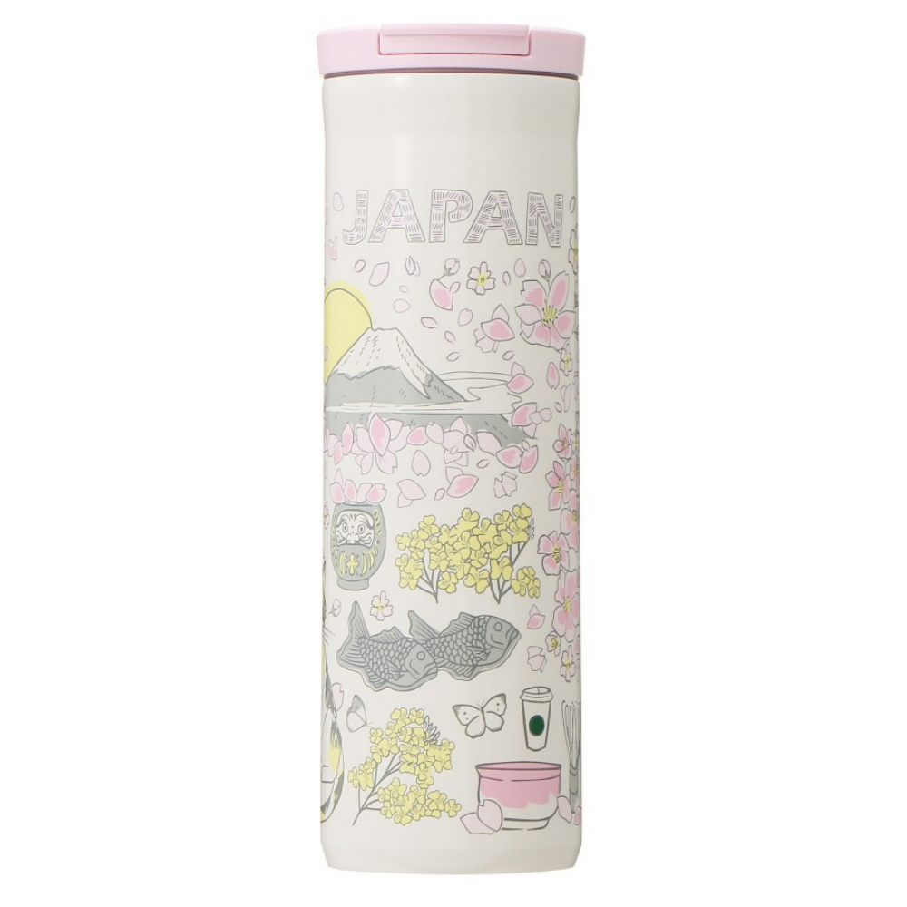 일본 스타벅스 2025 지역 한정 스테인레스 스틸 병 JAPAN 스프링 473ml - 상품 이미지