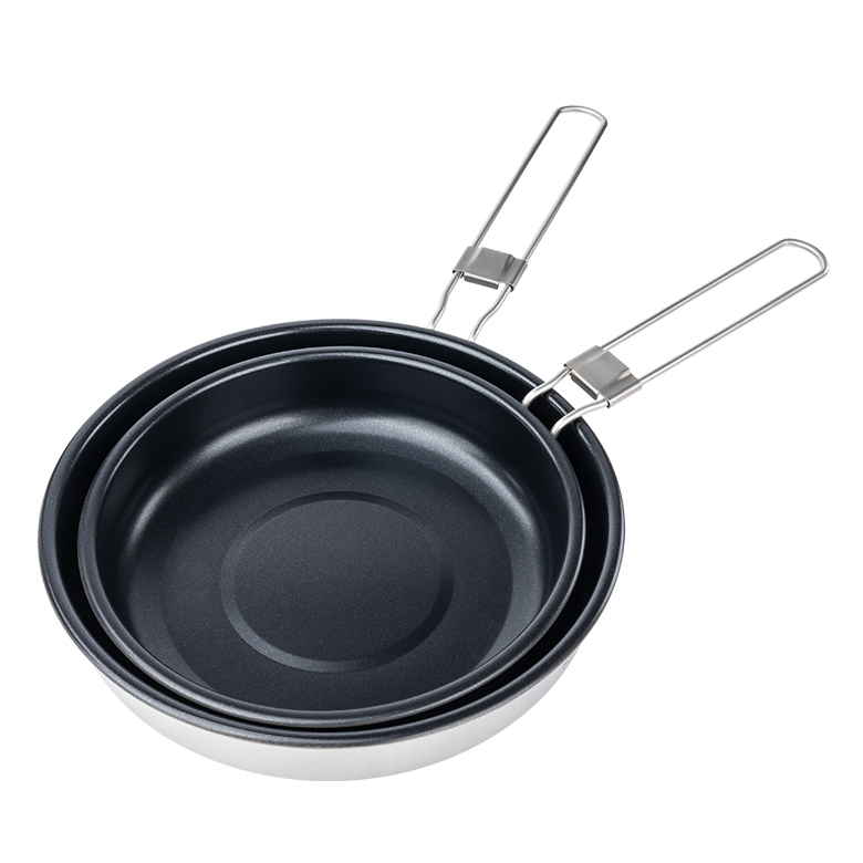 대륙의 테팔팬 티타늄 후라이팬 캠핑 백패킹 프라이팬 무쇠팬 효과 22cm