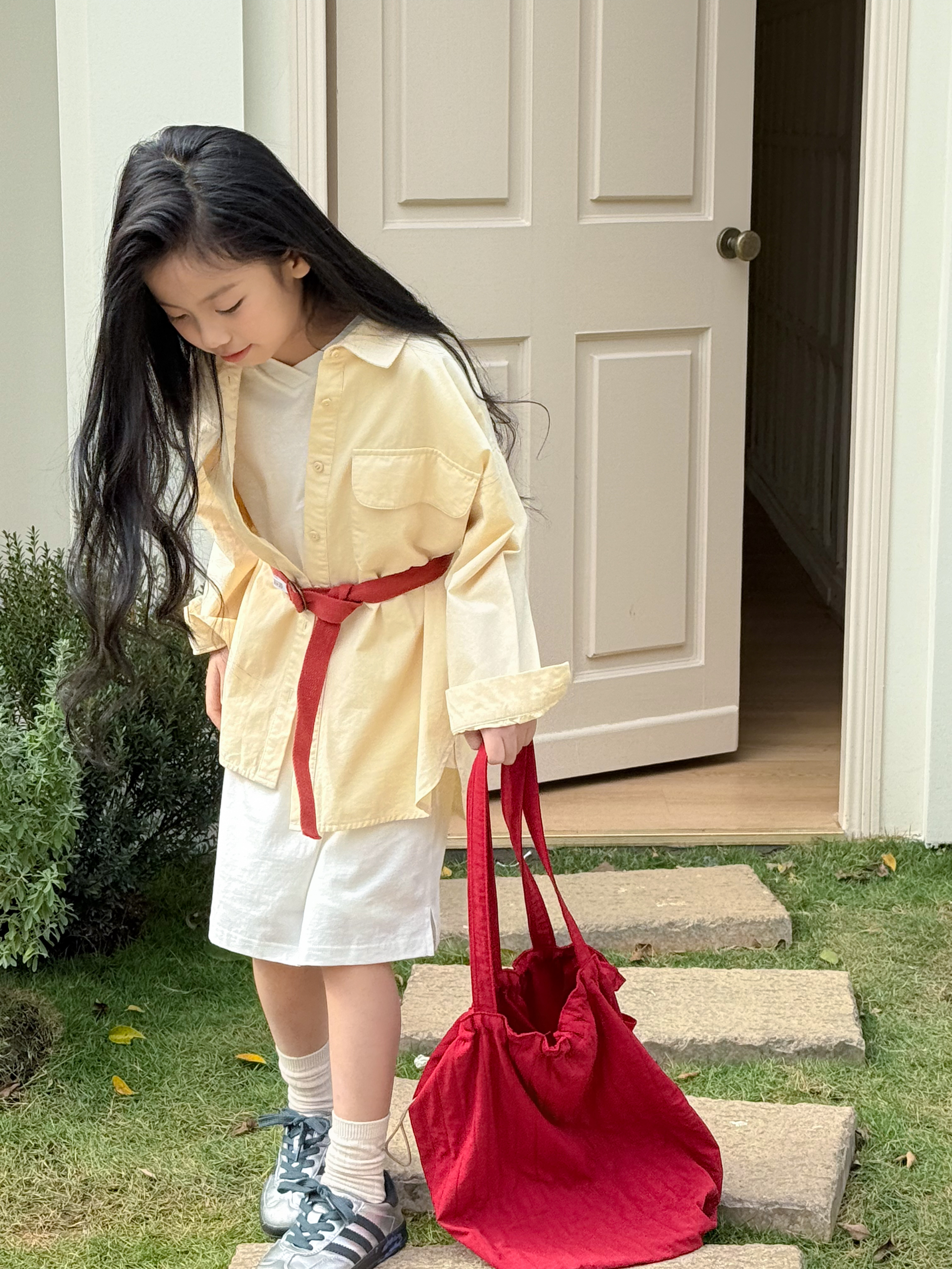 Irene's Closet V넥 루즈핏 캐주얼 반팔 원피스 유아 주니어 봄 여름 이미지 6