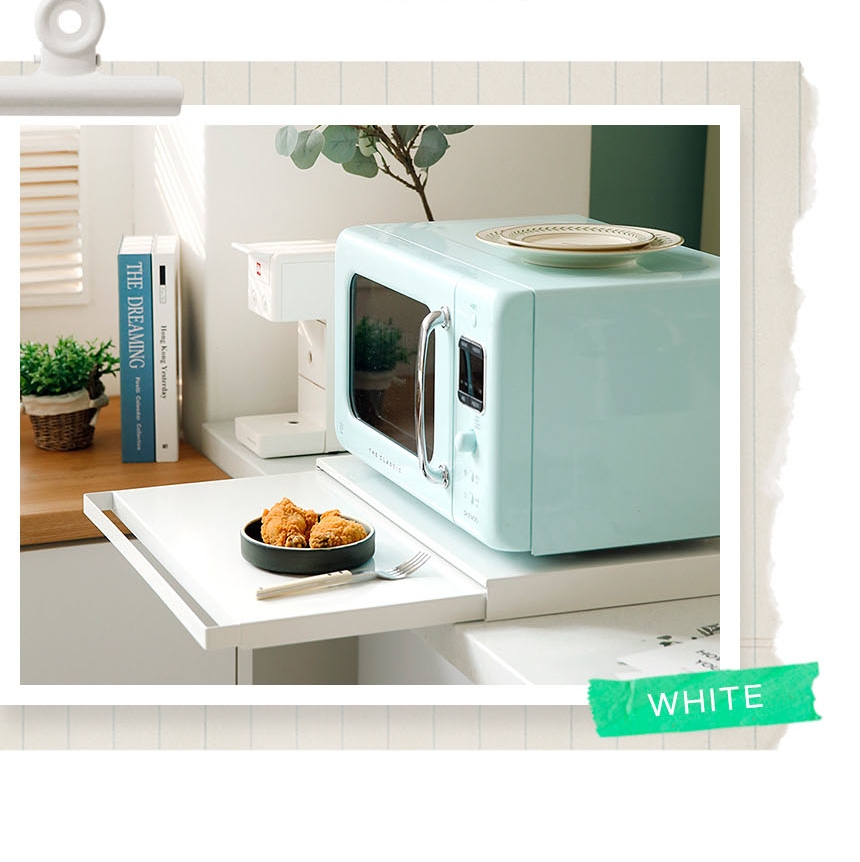 철제 슬라이딩 전자레인지 주방 선반 언더 전자렌지 밥솥 정리대