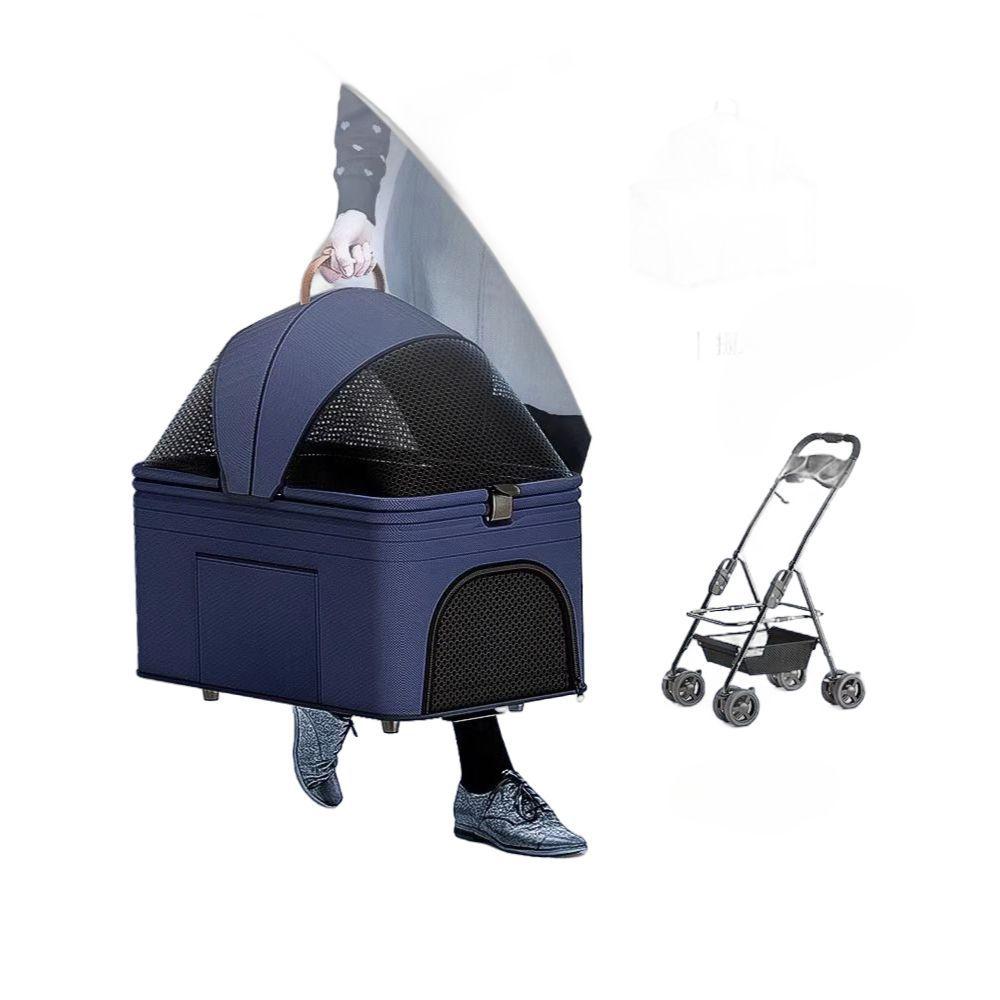 고양이와 강아지 유모차 반려견 중형 야외 외출 가방 카트 애완견 중형그레이(30kg) - 상세 이미지 2