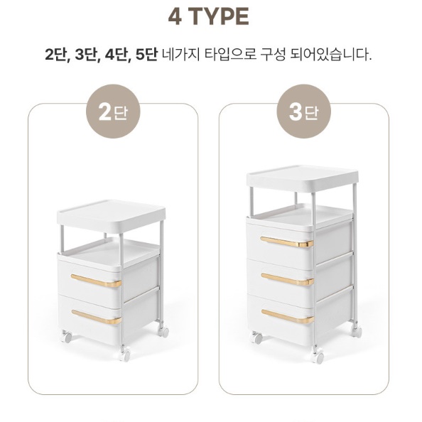 바퀴 서랍장 작은방 이동식 서랍장 학생 가벼운 서랍장 2단 - 상세 이미지 2