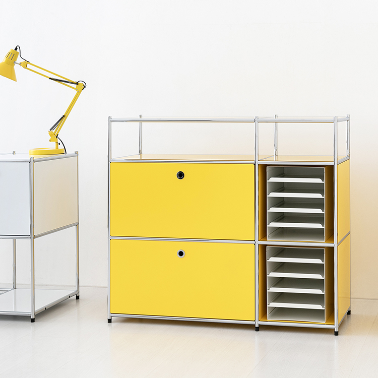 심플리 2x3 수납장 2문 BC618 1150mmx400mmx1020mm, 3단, 소프트옐로우 4657.4500 - 상세 이미지 2