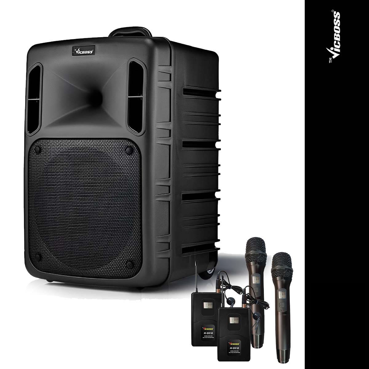 빅보스 PWA-VN1004 충전식앰프 마이크 세트 500W 선거앰프 집회 강의 국산