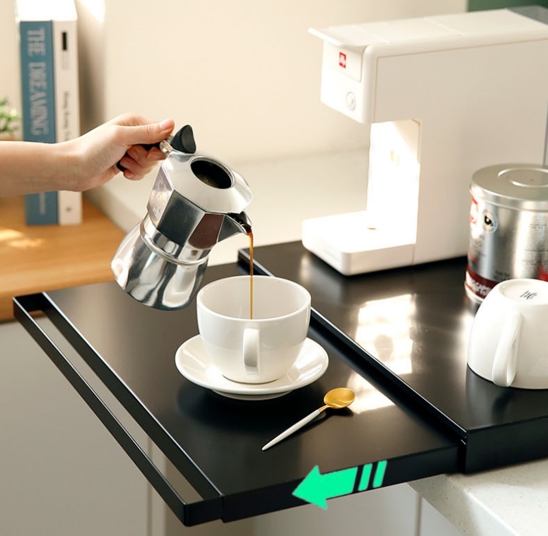 철제 슬라이딩 전자레인지 주방 선반 언더 전자렌지 밥솥 정리대