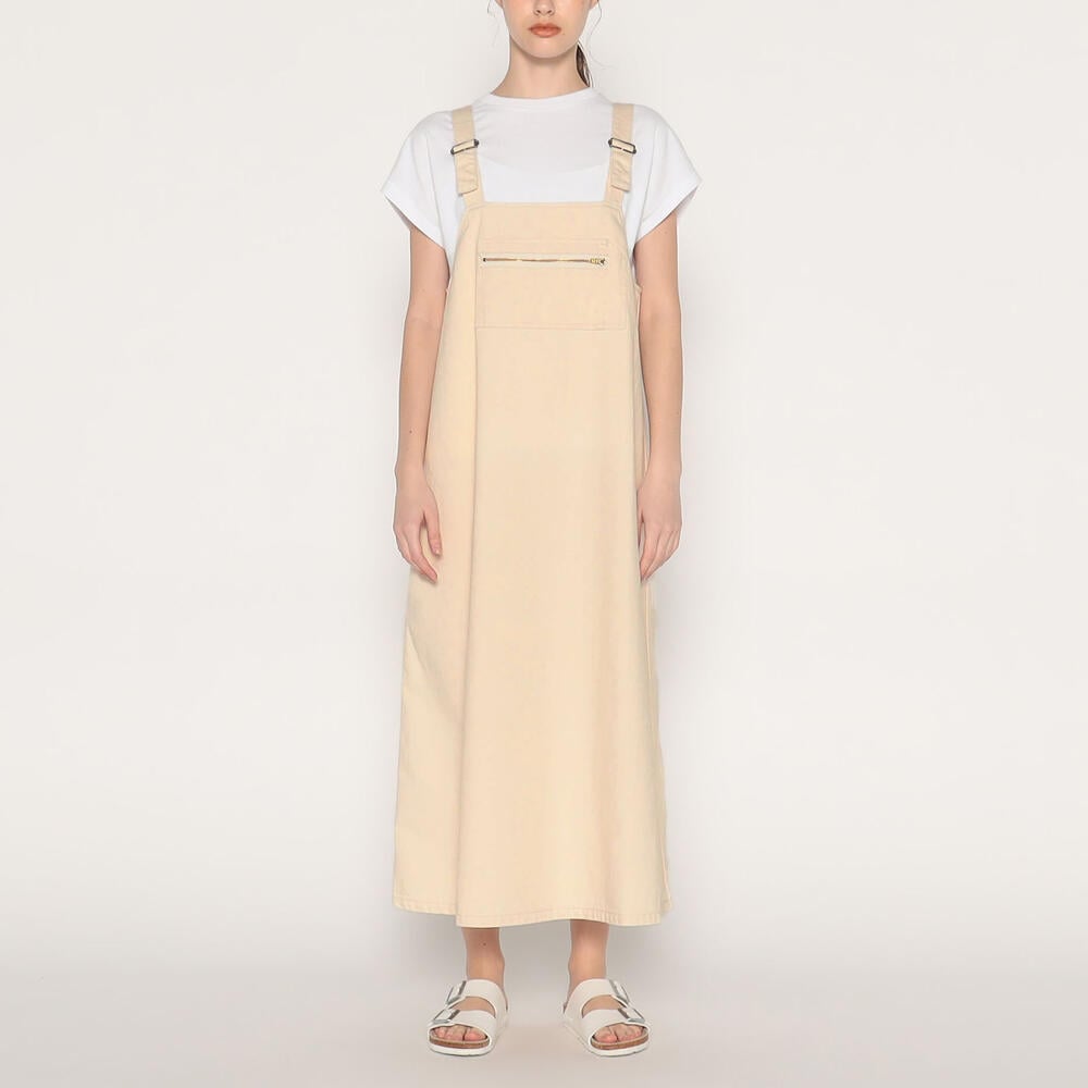 단톤 원피스 COTTON DRILL OVERALLS SKIRT 25SS DNB251L202-0001 여성 캐쥬얼 멜빵 치마 - 상세 이미지 2