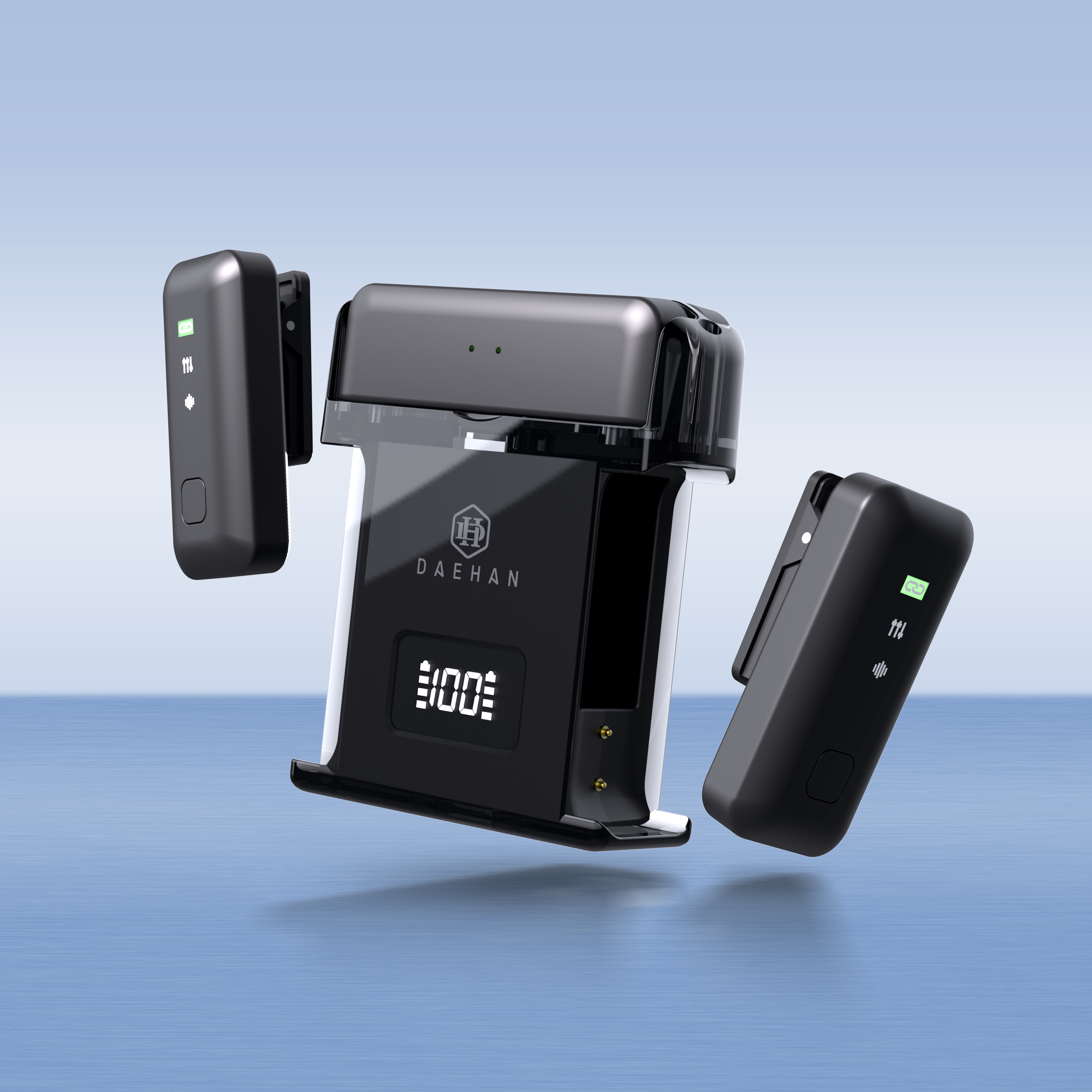 듀얼 무선 핀마이크 강의용 유튜브 방송용 스마트폰 휴대용 클릭보이스