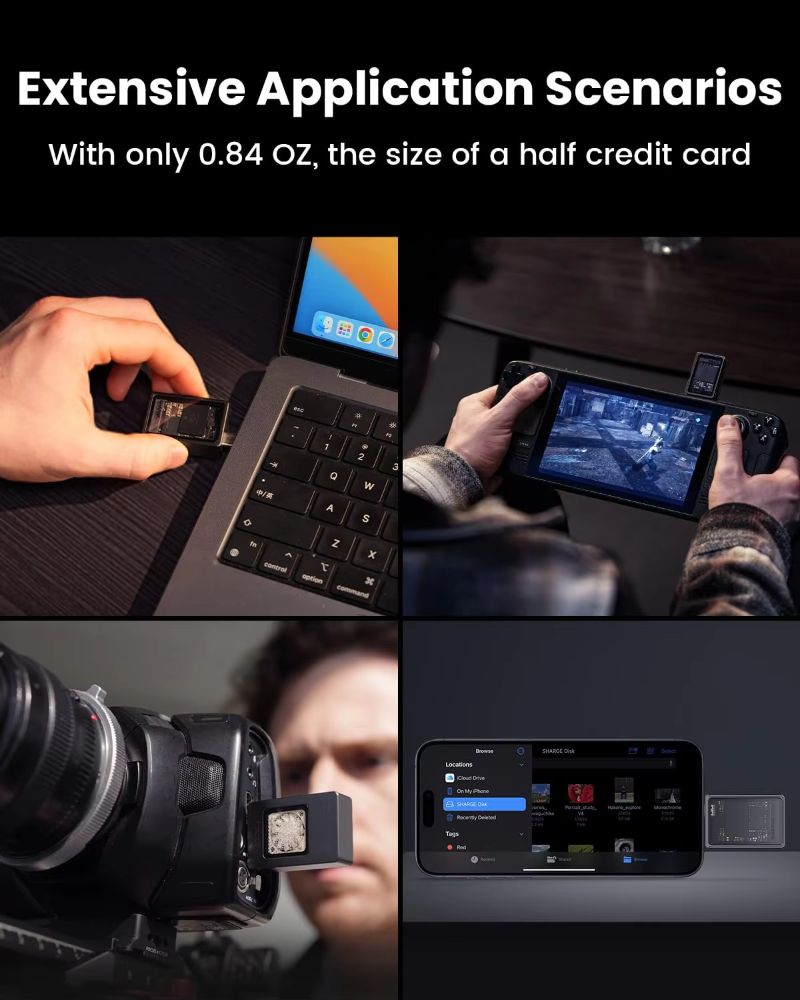 SHARGE M2 SSD 케이스 2230 M.2 NVMe 인클로저 USB 3.2 Gen2(10Gbps)-NVMe PCI-E 노트북 PS5 게임 카메라용 외부 회색 이미지 6